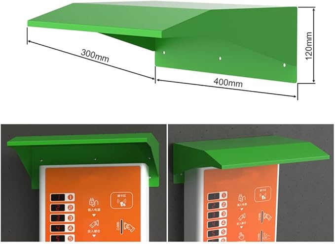 Outdoor Rain Shelter Cover, Weather Resistant Canopy Awning for Charging Station and Monitoring Equipment, Plastic-Coated Steel Construction