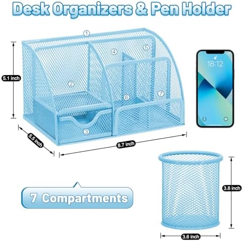13-in-1 Office Desk Organizer Set for Back to School Supplies Accessories