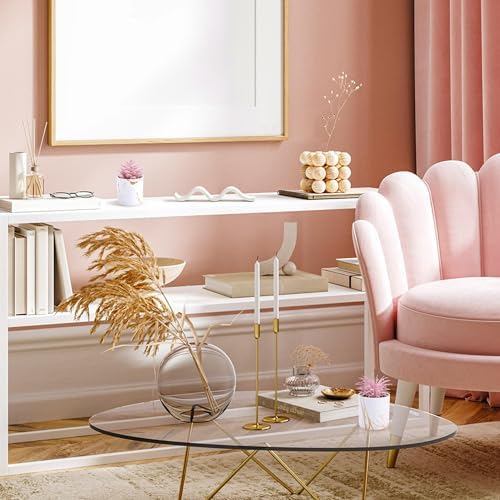 Der Rose 2 Pack Fake Plants Pink Room Decor for Office Desk Accessories