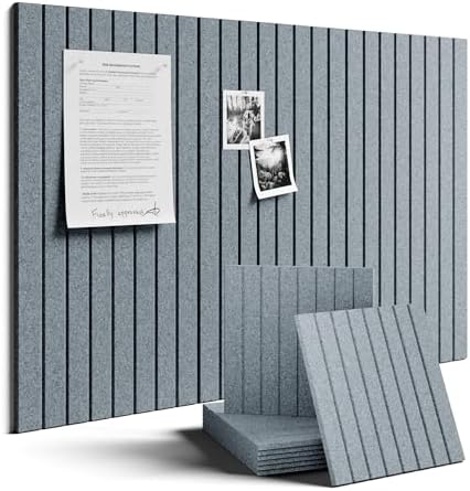 Fluxynara 36" x 24" Large Felt Bulletin Board, Blue Gray