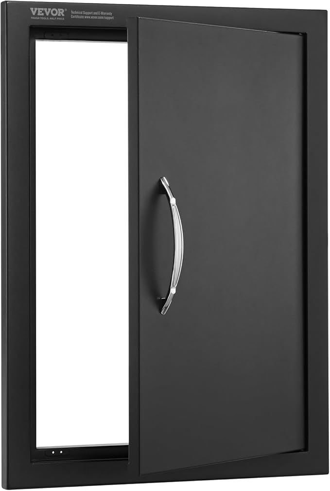 VEVOR Outdoor Kitchen Door - 16W x 22H Inch, Flush Mount, Vertical Wall Door with Handle, for BBQ Island and Grilling Station