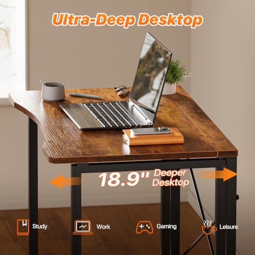 Huuger Folding Desk for Small Spaces, 31.5 Inch Foldable Computer Table