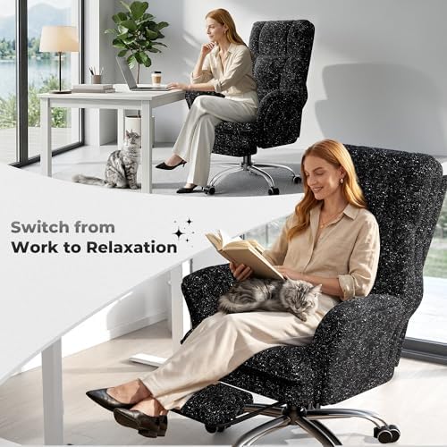 Big and Tall Office Chair, Flip Armrests for Pets & Cross Legged Sitting