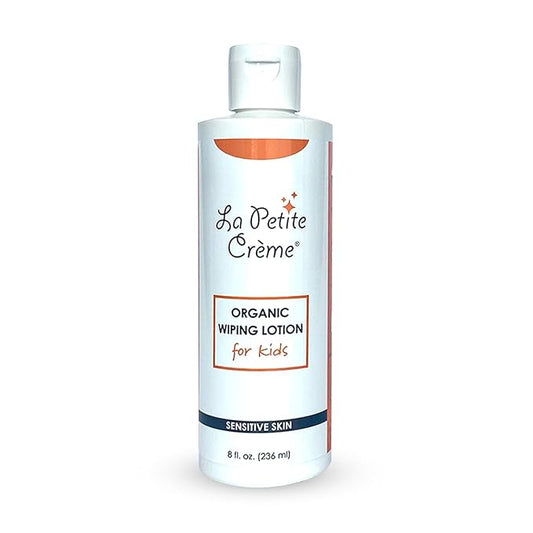 La Petite Creme French Premium Liniment Wiping Lotion for Kids (8 oz) - Potty Training Solution - Skin Cleanser & Moisturizer - Girls and Boys - USDA Certified Organic and EWG Verified