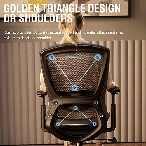 Ergonomic Mesh Office Chair,Comfy Computer Desk Chair - BIFMA 5.1 Certified Commercial Swivel Task Chair for Home Office - Adjustable Lumbar Support & Armrests,Tilt Function,Wide Seat