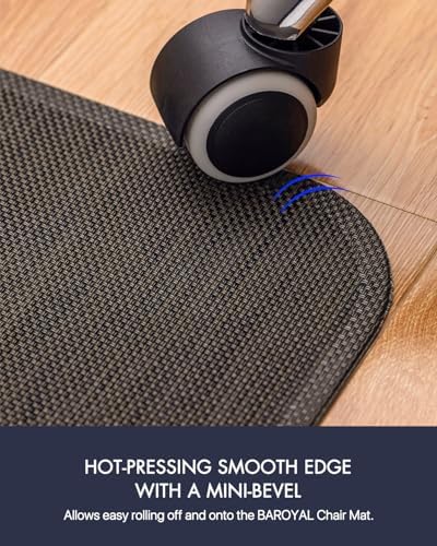 BARoyal Office Chair Mat for Hardwood Floor Under Desk Computer Rolling Chair Mat for Wood/Tile Floor Non-Slip Heavy Duty Desk Rug PVC Plastic Hard Floor Protector 46"x 60" (Espresso)