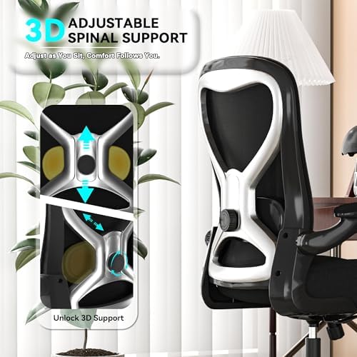 Ergonomic Home Office Chair, 4-Way Lumbar, Thick Cushion, 330LBS