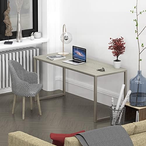 SHW Mission 55-Inch Home Office Computer Desk, Maple
