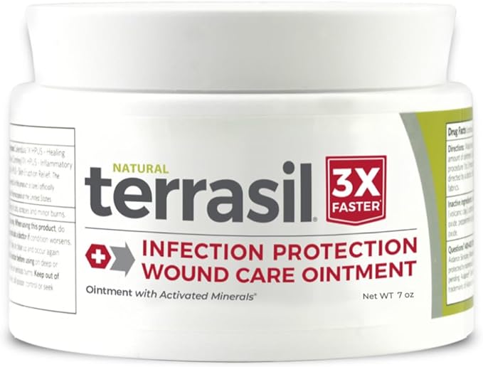 terrasil Wound Care 3X - Wound Healing Ointment, Relief from Bed Sores, Pressure Sores, Ulcers, Blisters, Cuts, Scrapes, & Burns - Hypoallergenic Approved (7 oz)