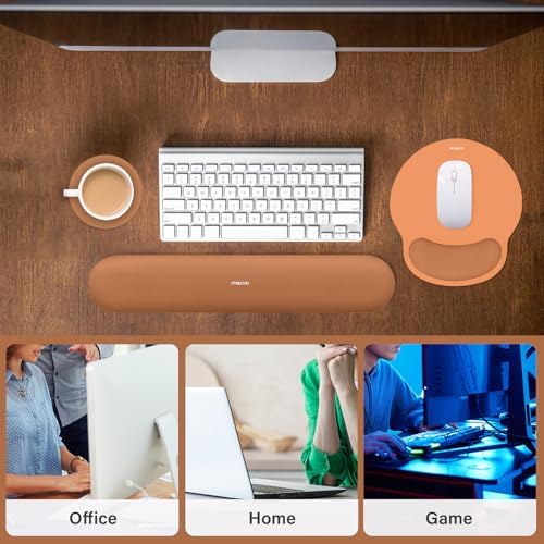 MOSISO Wrist Rest Support for Mouse Pad&Keyboard Set, Cosmic Orange