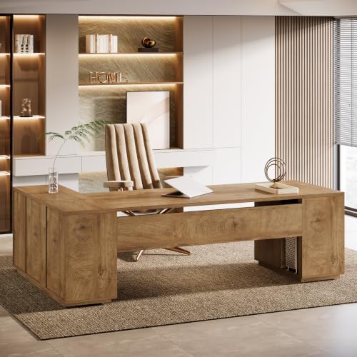 Tribesigns 86" L-Shaped Executive Office Desk, Extra Large Home Office Desk
