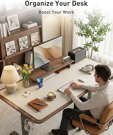 Aothia Faux Leather Desk Mat - Large Mouse Pad, Non-Slip PU Leather Blotter, Waterproof Writing Surface for Office and Home (Off-White, 40" x 24")
