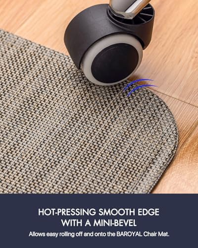 Baroyal Office Chair Mat for Hardwood Floor Under Desk Computer Rolling Chair Mat for Wood/Tile Floor Non-Slip Heavy Duty Desk Rug PVC Plastic Hard Floor Protector 36" x 48" (Soapstone)