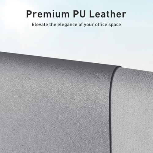 Aothia Faux Leather Desk Mat – Large Mouse Pad, Non-Slip PU Leather Blotter, Waterproof Writing Surface for Office and Home (Light Grey, 47.2" x 23.6")
