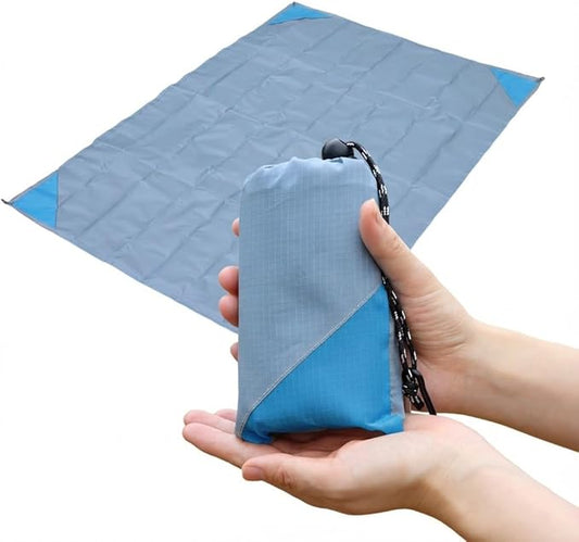 Orga'Neat Pocket Picnic Blanket, Sandproof Lightweight Pocket Camping Tarp, 55″x 39″ Foldable & Fits into Small Bag, Water Resistant Washable Quick Dry Compact Beach Mat for Outdoor Recreation