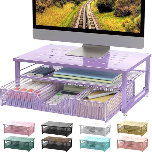 gianotter Computer Monitor Stand Riser with Drawer