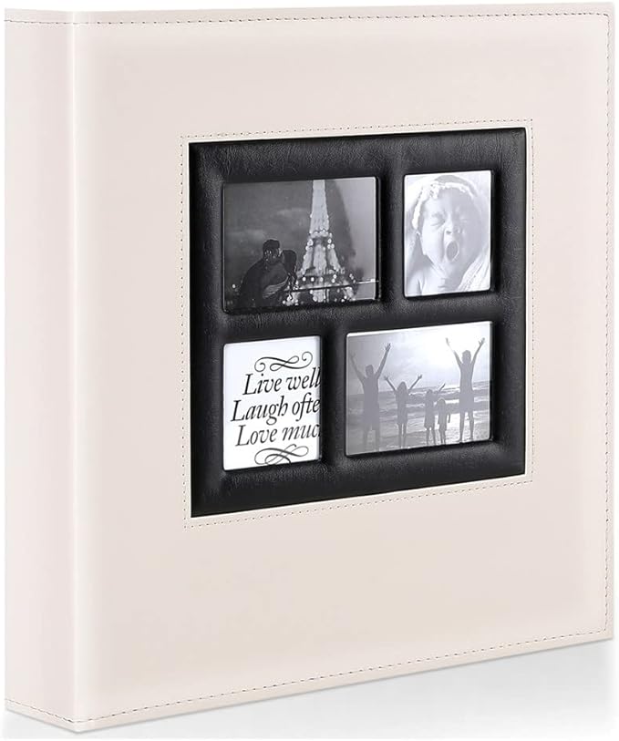Ywlake Photo Album 4x6 600 Pockets Photos, Extra Large Capacity Family Wedding Picture Albums Holds 600 Horizontal and Vertical Photos Beige