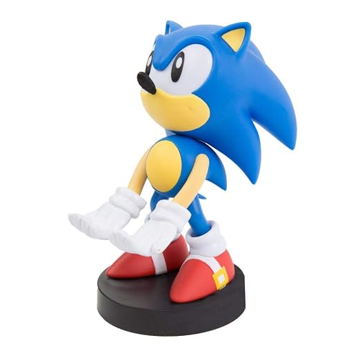 Exquisite Gaming Sonic Controller Holder, Phone Stand & Cable Guys Collectible Figure, 8 inch