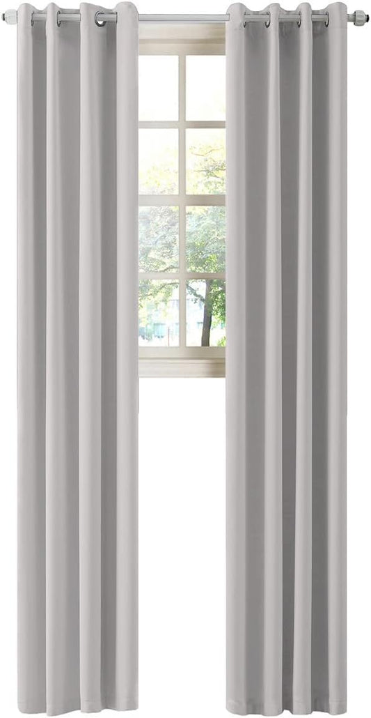 LA PALMA Thermal Insulated Blackout Darkening Grommet Living Room Curtains Window Drapes for Bedroom Pack of 2 Panels