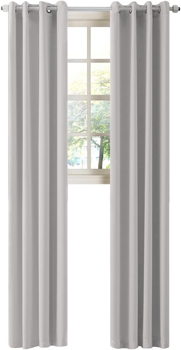 LA PALMA Thermal Insulated Blackout Darkening Grommet Living Room Curtains Window Drapes for Bedroom Pack of 2 Panels