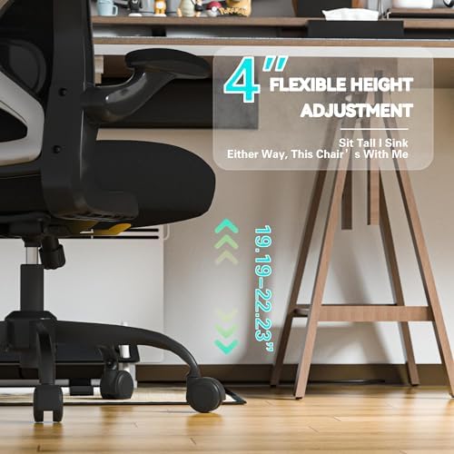 Ergonomic Home Office Chair, 4-Way Lumbar, Thick Cushion, 330LBS