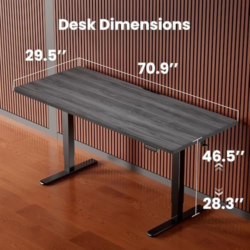 ErGear Height Adjustable Electric Standing Desk, 71 x 30 Inches Sit Stand up Desk, Memory Computer Home Office Desk, Grey