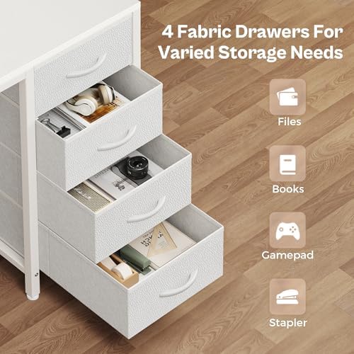 Huuger 55 inch Computer Desk with Power Outlets & 4 Drawers
