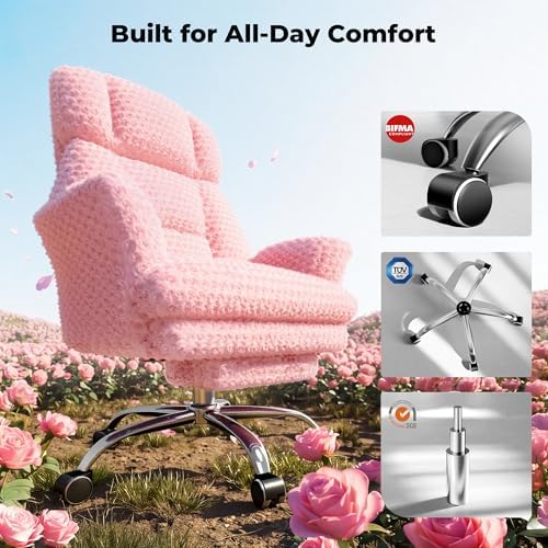 Big and Tall Office Chair, Flip Armrests for Pets & Cross Legged Sitting