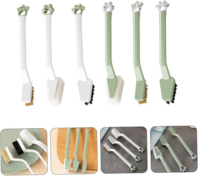 ABOOFAN 6pcs Kitchen Cleaning Brush Set Multi-Functional Stove and Sink Scrubber Ergonomic Design for Heavy Duty Cleaning for Kitchen Countertops and Pots