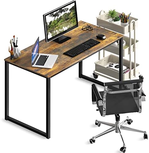 SHW Mission 40-Inch Home Office Computer Desk, Rustic Brown