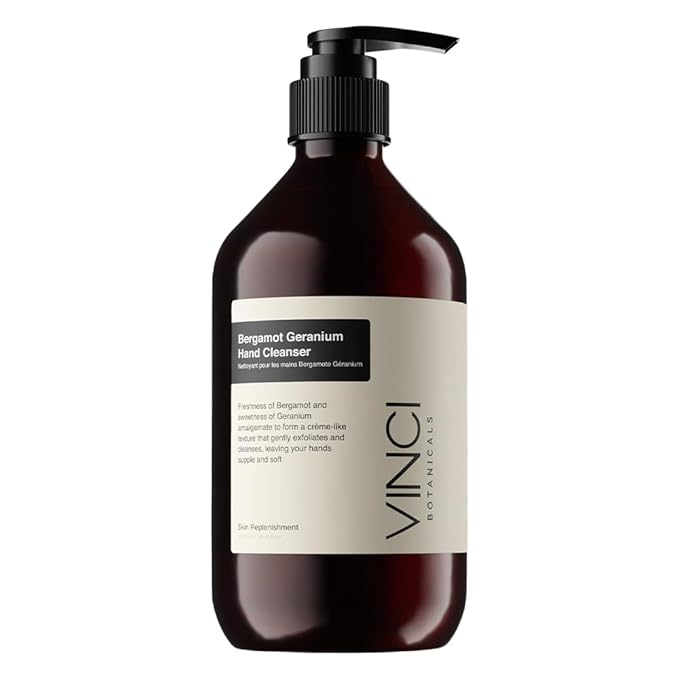 Bergamot Geranium Hand Cleanser | Gentle Exfoliating Hand Wash | Cleanses & Hydrates Skin | Made with Essential Oils | Cruelty, Vegan & Paraben Free | Sweet & Fresh Aroma | 500 ml