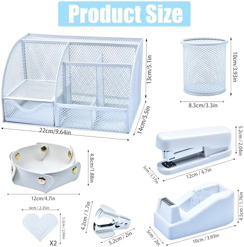 LXEVIHK White Desk Accessories 23-Piece Office Supplies Gift Set