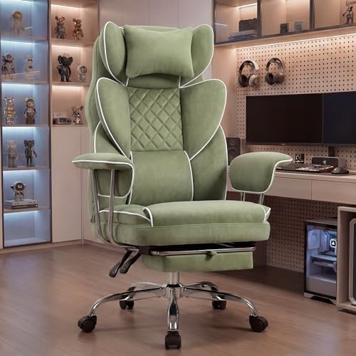 NEO CHAIR Big & Tall Leather Office Chair, High Back, Lumbar Support, Green