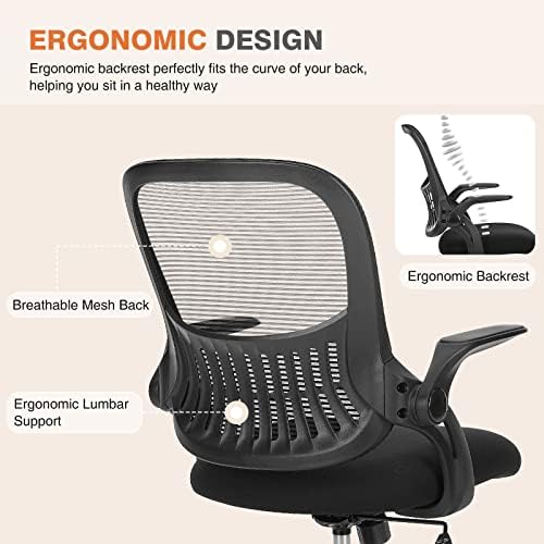 Sweetcrispy Computer Desk Chair, Swivel Task Chair with Lumbar Support