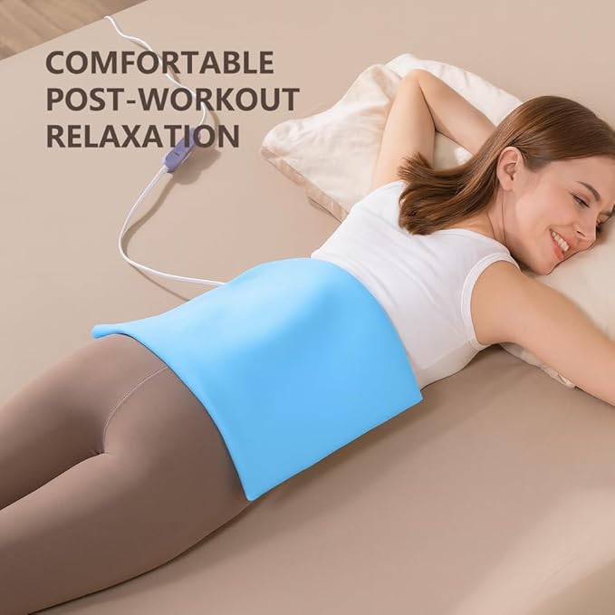 Boncare® Stay-On Small Vinyl Electric Heating Pad for Neck and Shoulders and Back Without Auto-Off, Low & High Heat Levels, Waterproof Hot Heat Pad with Washable Cover (12"x15", 1-Pack)