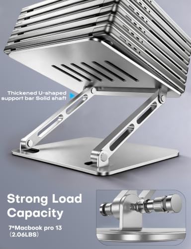 LOXP Portable Laptop Stand, Aluminum Laptop Stand for Desk - Silver