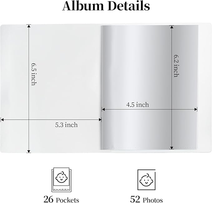 Vienrose Small Photo Album 3-Pack 4 x 6 Photo Book Album, Each Picture Book Holds 52 Photos Mini Photo Book with Customizable Cover, Postcard Album, Baby Photo Albums (Beige)