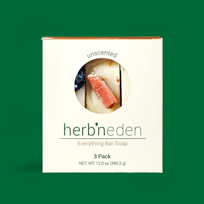 Herb’N Eden - Everything Bar Soap - Moisturizing Face & Body Soap - For Normal & All Skin Types - Natural Plant-Based Ingredients & Essential Oils - Cruelty-Free - Handmade in USA - 3 Pack