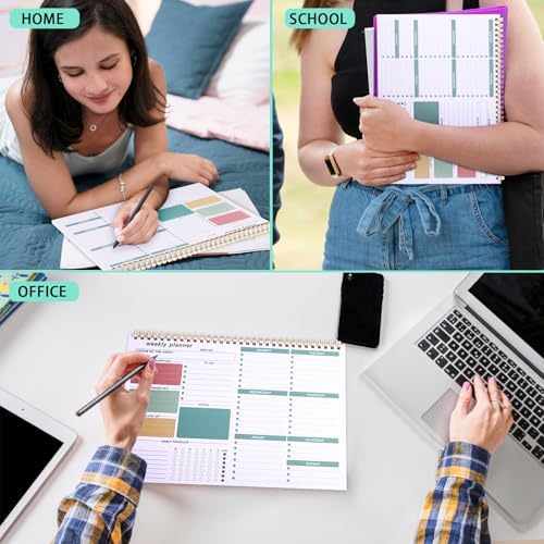 Thboxes Weekly Desk Planner, 8.5x11 In To Do List Notepad, 52 Sheets, Green