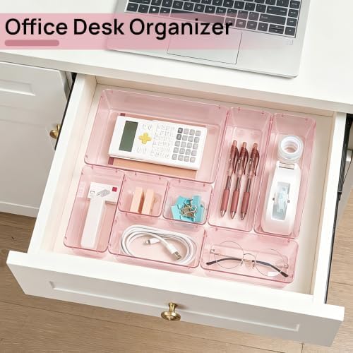 Vtopmart 25 Pack Plastic Drawer Organizers with Non-slip Rubber Pads