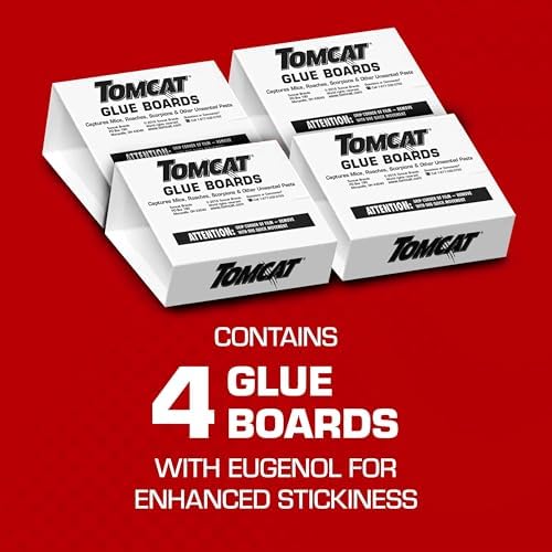 Tomcat Glue Boards with Eugenol for Enhanced Stickiness, 104 Sticky Traps