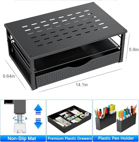 gianotter Monitor Stand with Drawer and 2 Pen Holders