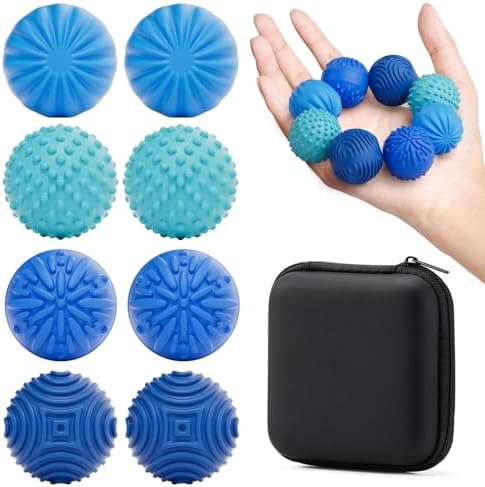 Silicone Magnetic Balls Fidget Toys for Adults & Teens,8PCS Stress Relief Sensory Toys for Autism ADHD Anxiety,Fun Textures Gadgets,Office Desk Toy,Stocking Stuffers for Men Women Teen Gifts