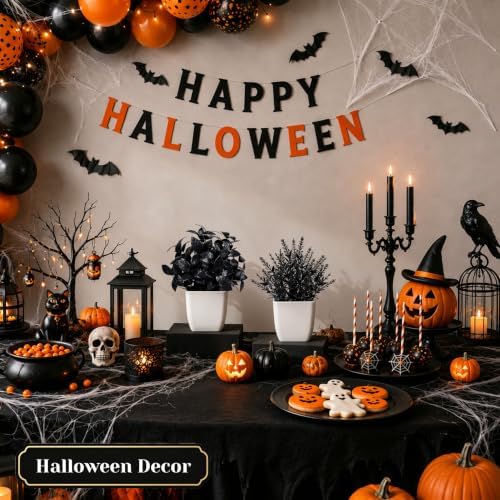 Der Rose 4 Pack Black Artificial Plants for Indoor Halloween Decor