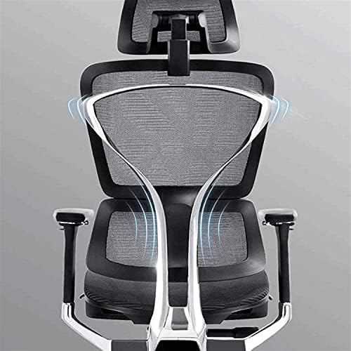 Office Ergonomic Reclining Swivel Chair with Lumbar Support, Modern Black Aluminum Chair for Office, Home, Game, Lounge