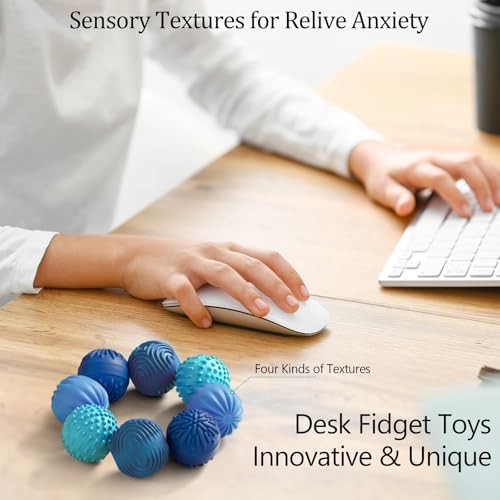 Silicone Magnetic Balls Fidget Toys for Adults & Teens,8PCS Stress Relief Sensory Toys for Autism ADHD Anxiety,Fun Textures Gadgets,Office Desk Toy,Stocking Stuffers for Men Women Teen Gifts
