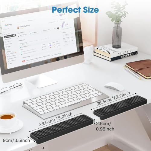 MEKASS L-Shaped Desk Elbow Pad for Desk, Memory Foam Elbow Support Padding with Non-Slip, Ergonomic Desk Edge Cushion, Wrist Comfort Support for Office Home 2 Pcs (Hexagon Black)