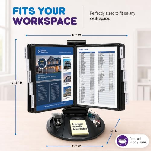 Ultimate Office AdjustaView Supply Base Desk Reference Display Organizer BK