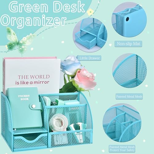 LXEVIHK Green Desk Accessories 23-Piece Office Supplies Gift Set