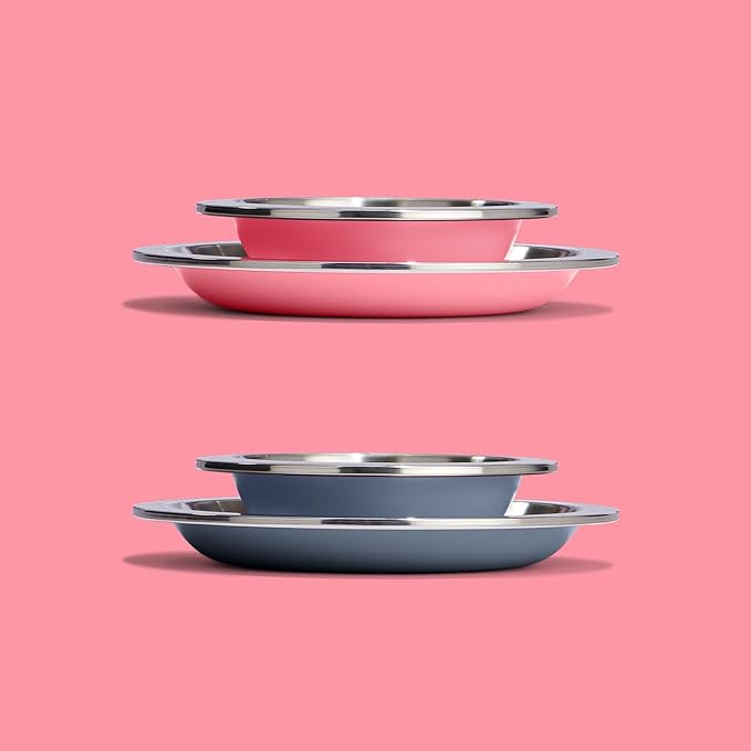 Hydro Flask Stainless Steel Kids Plate- Dishwasher Safe, Stackable, Dinner Plate in Dahlia Pink